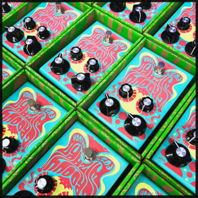 KittycasterFX Groovy Wizard Fuzz Driver Pedal Limited Monterey Pop Colorway image 5