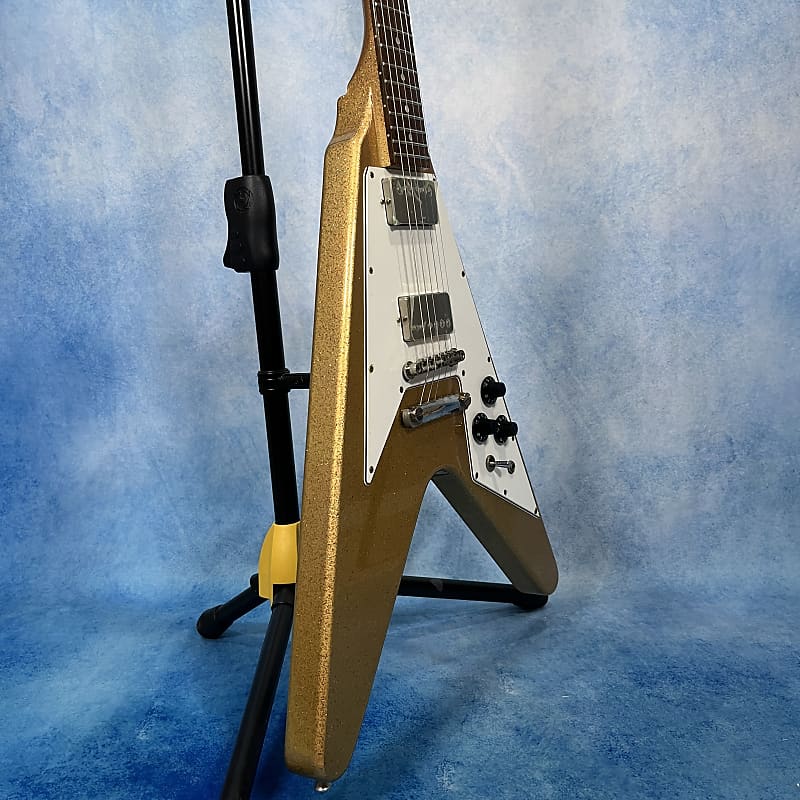 Burny LV 115KK LArc en Ciel ken Signature Gold Flying V Made