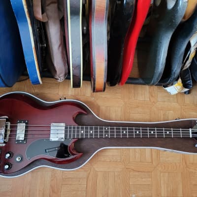 70's 1975 Greco EB Bass  Japan Cherry with hardcase and New Frets image 6