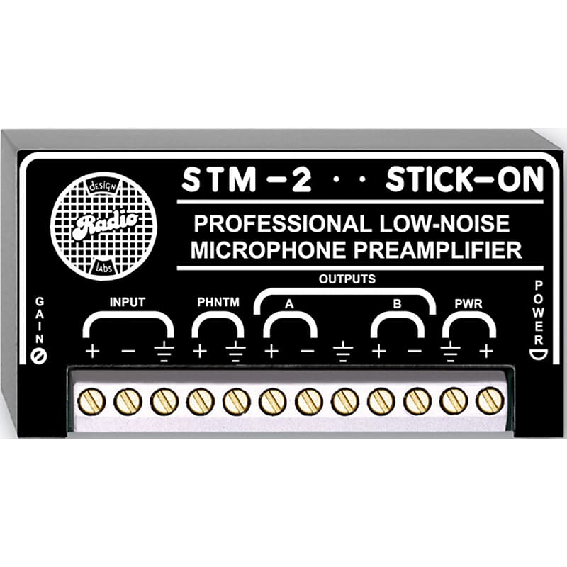 RDL STM2 StickOn LowNoise Microphone Preamplifier Reverb