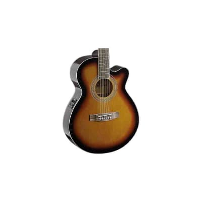 Stagg SA40MJCFI-BS Mini-Jumbo Electro-Acoustic Concert Guitar w/ Fishman Preamp image 3