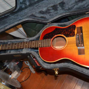 Gibson b25 12string acoustic guitar 1963 cherry sunburst image 14