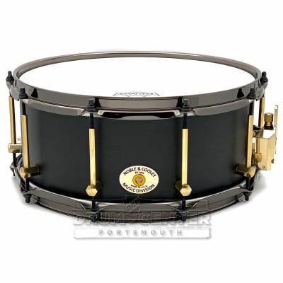 Noble & Cooley Solid Shell Classic Walnut Snare Drum 14x6 Matte Black w/Brass Hardware image 2