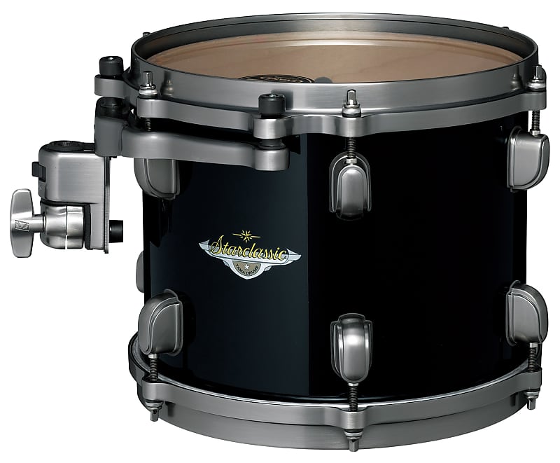 Tama MAT1008U-PBK Starclassic Maple Lacquer Rack Tom 10" x 8" - Piano Black/Smoked Black Nickel HW image 1