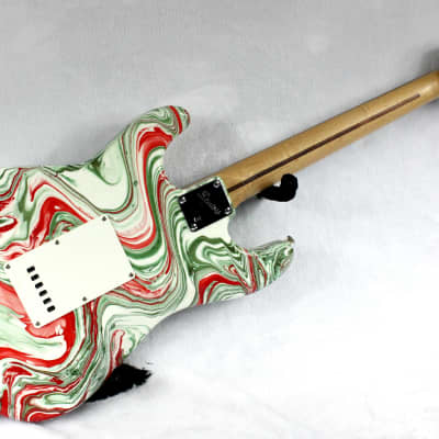Custom Swirl Painted and Upgraded Fender Squier Affinity Strat  W/ Matching Headstock and Pickguard image 20