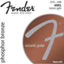 Fender 60XL Phosphore Bronze Acoustic Guitar Strings Extra Light