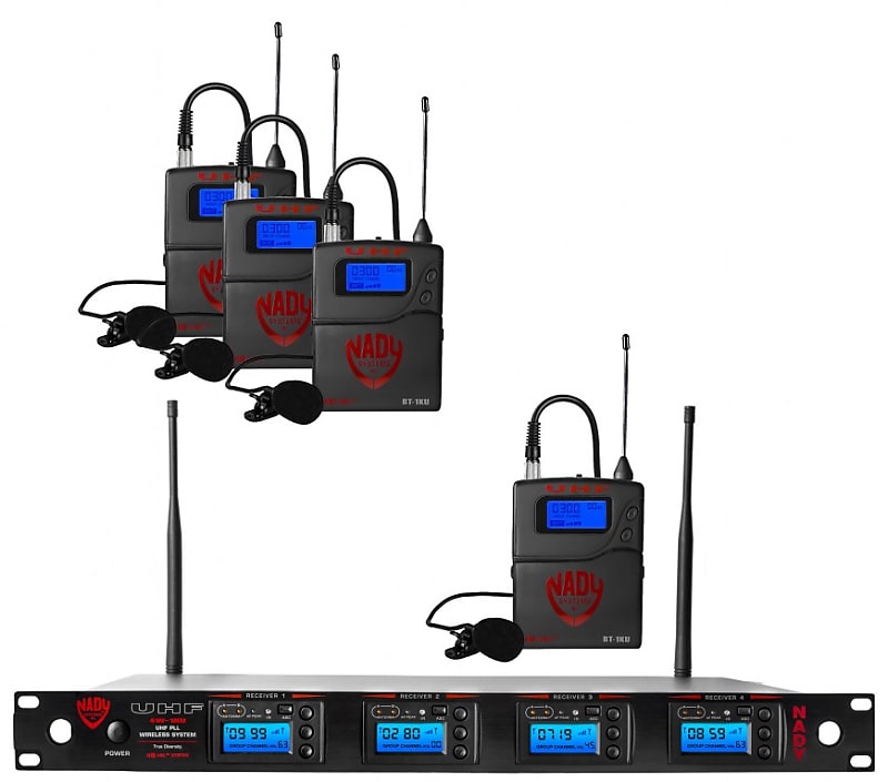 Nady 4W-1KU LT Quad True Diversity 1000-Channel Professional UHF Wireless System image 1