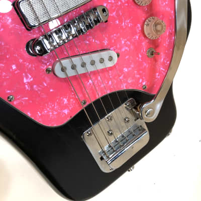 Tonika modified experimental noise guitar USSR russian made The Cat Barf Bandito 1980s Black and pink image 3