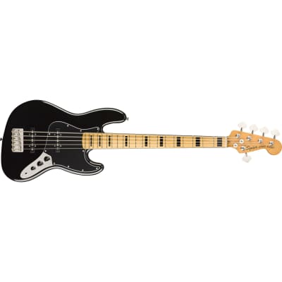 Squier Classic Vibe 70s Jazz Bass V 5-String Bass - Black w/ Maple Fingerboard image 4