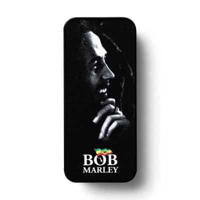 Dunlop BOBPT04H Bob Marley Silver Portrait Heavy Guitar Pick Tin (6-Pack)