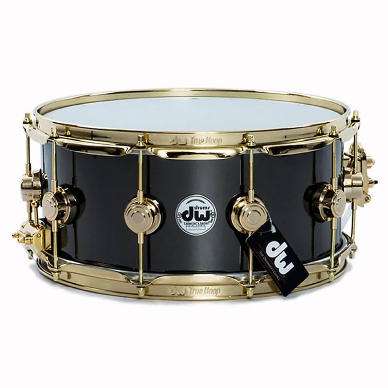 Drum Workshop 14x6.5 Black Nickel Over Brass Snare Drum w/ Gold Hardware image 1