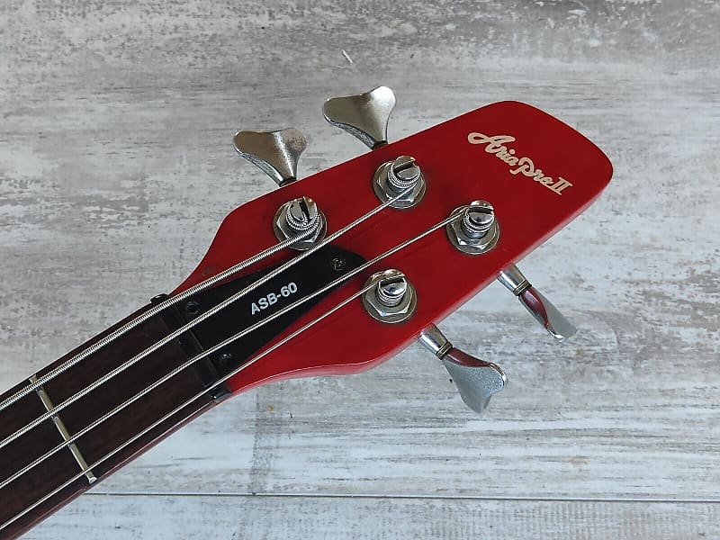 1989 Aria Pro II ASB-60 Integra Series Neckthrough Bass (Transparent Red)