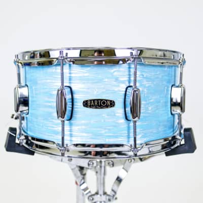 Barton Studio Custom 14X5 North American Maple Snare - Sky Blue Oyster for sale