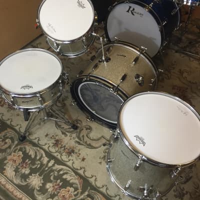 Vintage 1960s Rogers Holiday 4-Piece Drum Set w/ Bread & Butter Lugs in Silver Sparkle image 6