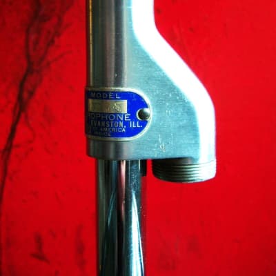 Vintage 1950's Shure 737A crystal super cardioid microphone w period desk stand PROP DISPLAY image 11