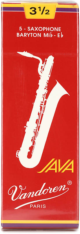 Vandoren SR3435R - JAVA Red Baritone Saxophone Reeds - 3.5 (5-pack) image 1
