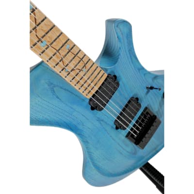 2023 O3 Guitars Xenon Blue Carve Top image 6