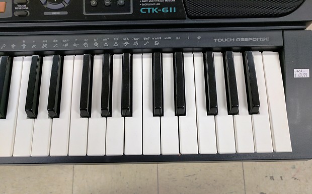 90 s Casio CTK 611 Keyboard 61 Keys Touch Sensitive Drums MIDI Polyphonic