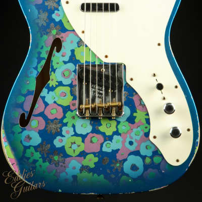 Fender Custom Shop Limited Edition 50s Tele Thinline Relic - Aged Blue Flower #172 / 2022 Winter Custom Shop Event (Brand New) image 2