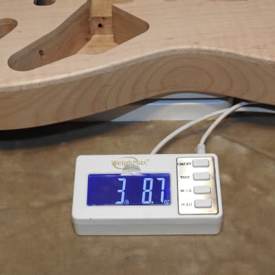 Unfinished Stratocaster Body Book Matched Figured Flame Maple Top 2 Piece Alder Back Chambered, Standard Tele Pickup Routes Arm Contour 3lbs 8.7oz! image 17