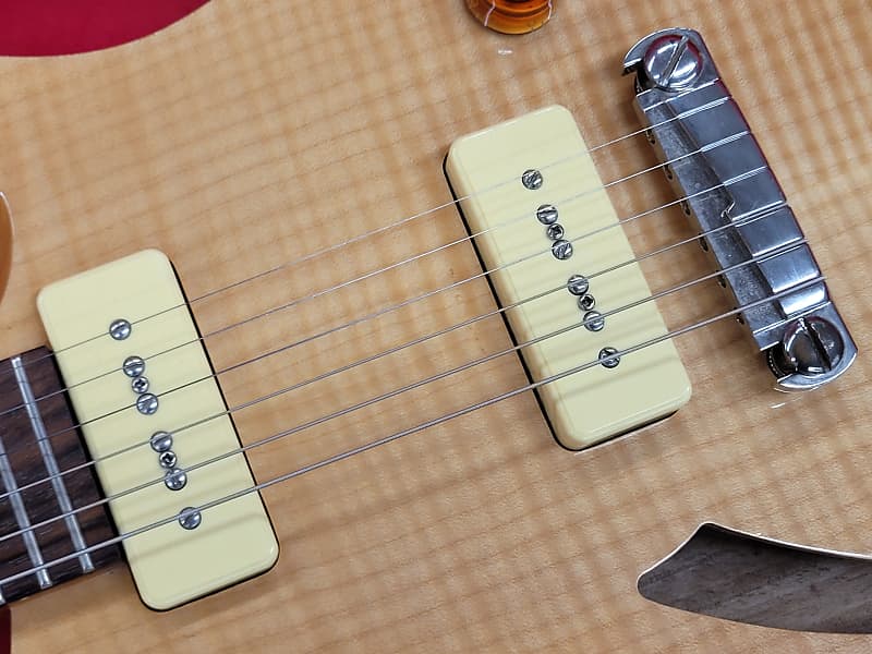 PRS SE Custom 22 Semi-hollow Soapbar P90 Natural | Reverb