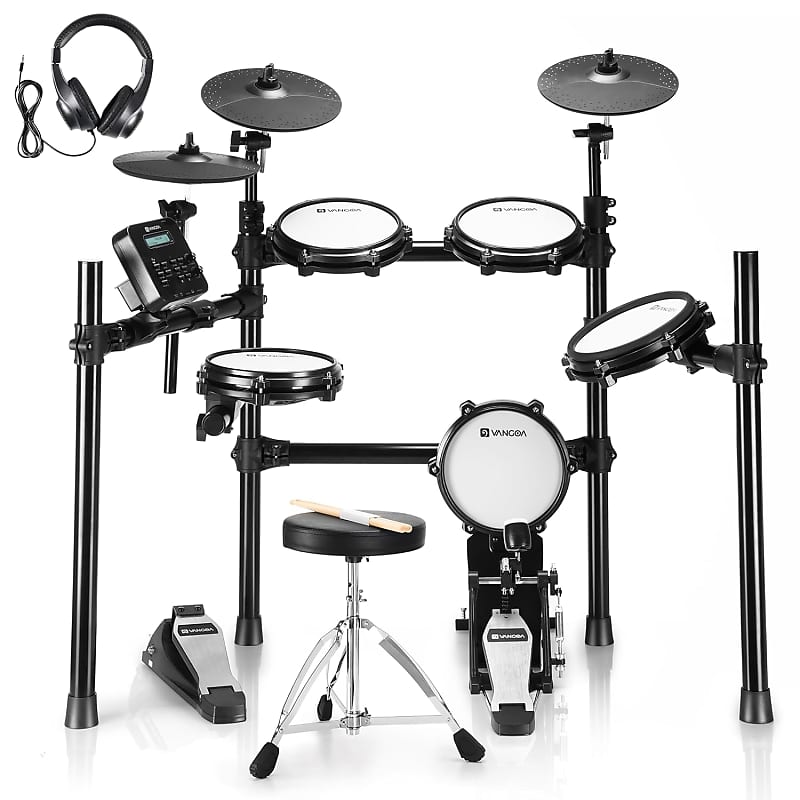 Electric Drum Set 8Piece With Heavy Duty Pedals, 480 Sounds, Reverb