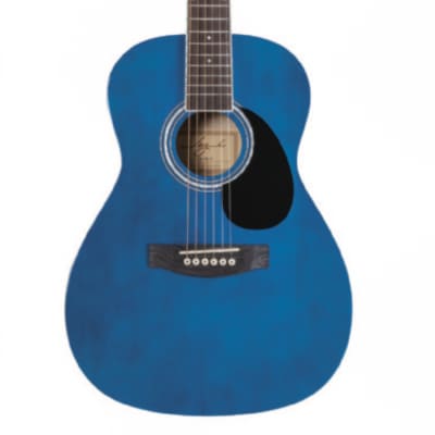 Jay Turser JJ43-TBL-A Jay Jr Series 3/4 Size Dreadnought Acoustic Guitar. Trans Blue Item ID: JJ43-TBL-A-U image 2