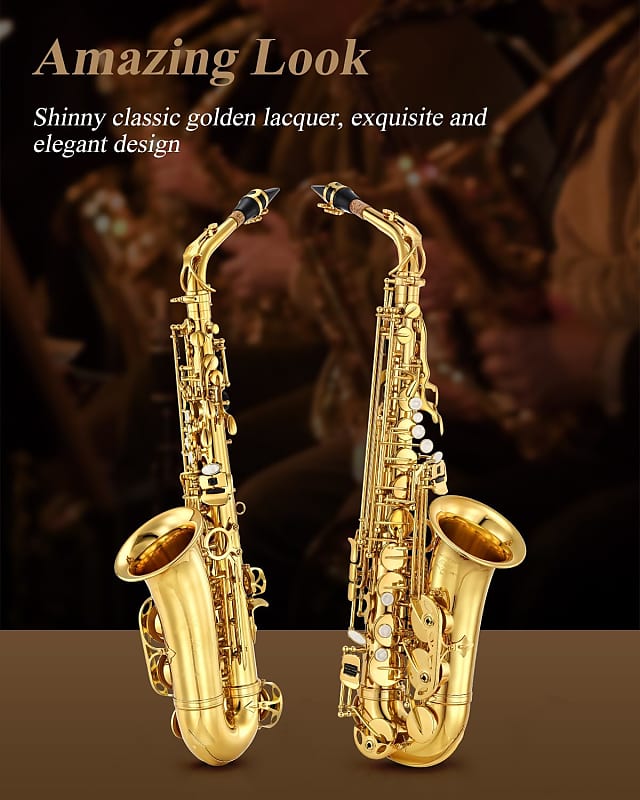 Eastar AS-Ⅱ Student Alto Saxophone E Flat Gold Lacquer Alto
