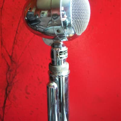 Vintage 1950's Astatic T-3 crystal "bullet" microphone High Z harp mic  w Astatic desk stand DISPLAY image 4