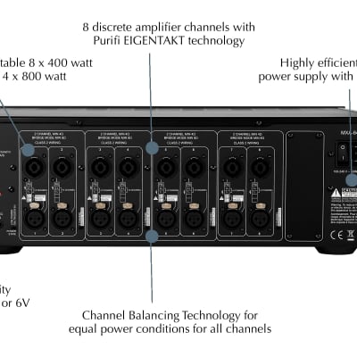 LYNGDORF MXA-8400 - 8-Channel Power Amplifier - NEW! image 5