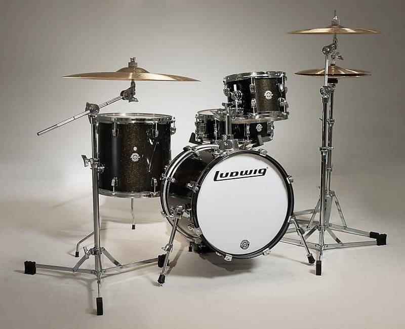 Ludwig Breakbeats by Questlove 4-Piece Shell Pack, Black Sparkle image 1