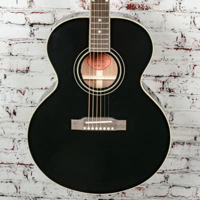 Epiphone - J-180 LS - Acoustic-Electric Guitar - Ebony - w/ Hardshell Case for sale