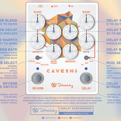 Keeley Caverns Delay Reverb V2 Guitar Effect Pedal - Free Shipping to the USA image 3