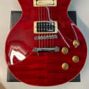 Vintage V100T Reissued Electric Guitar, Flamed Trans Wine Red