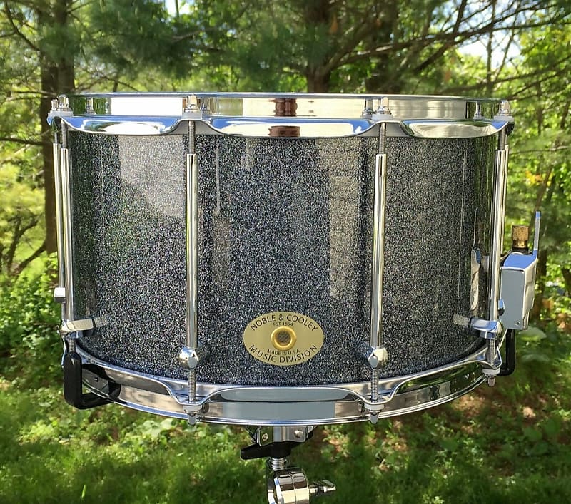 Noble & Cooley 8x14 Solid Shell Oak Snare Drum - Black Sparkle image 1