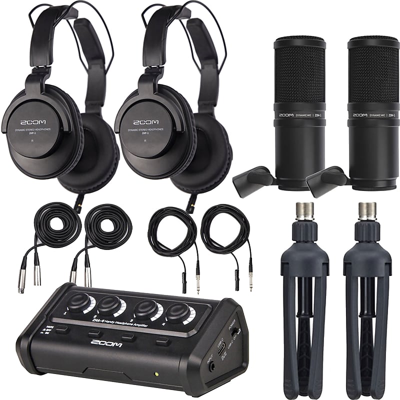 2x Zoom ZDM-1 Podcast Mic Pack Accessory Bundle With | Reverb