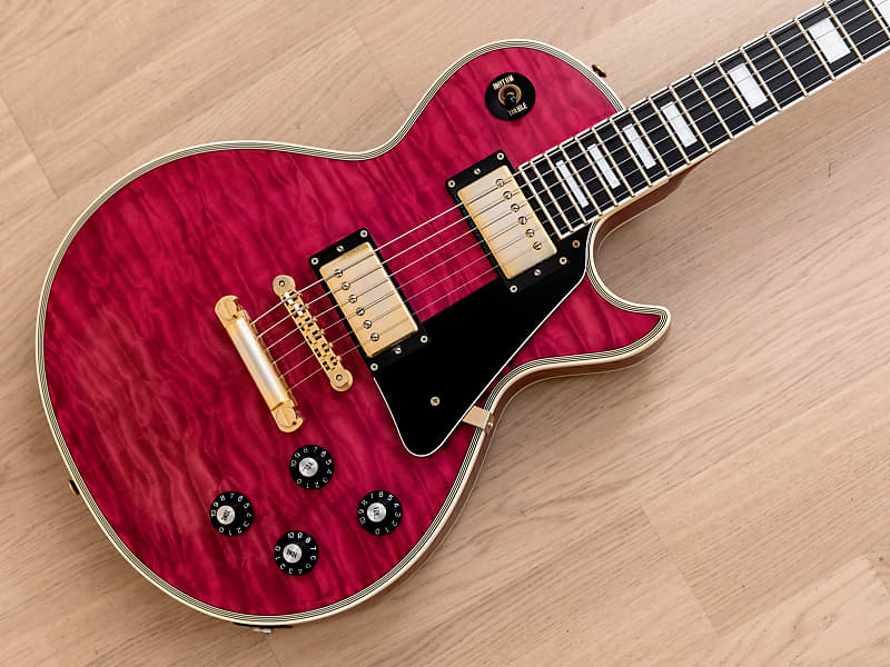 2013 Edwards by ESP E-LP-135 Custom Quilt Top Pink Electric Guitar