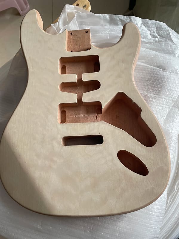 Okoume Wood HSH Stratocaster Strat Style Guitar Body with | Reverb