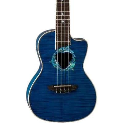 Luna Fauna Series Dolphin Quilted Maple Acoustic/Electric Concert Size Ukulele image 4