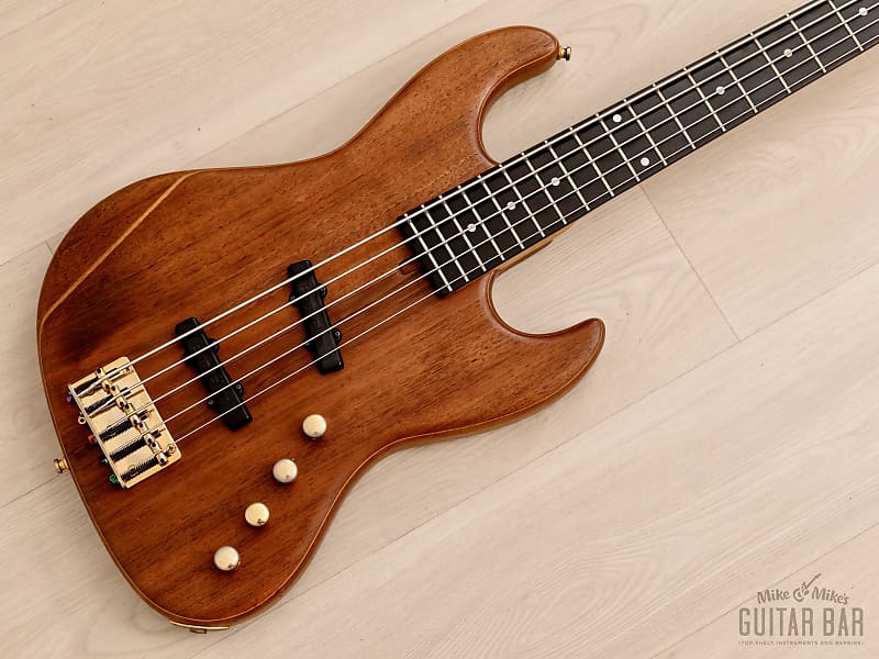 1991 Moon JJ-5 Jazz Bass 5-String Mahogany Body w/ Bartolini Pickups & Gold  Hardware, Japan