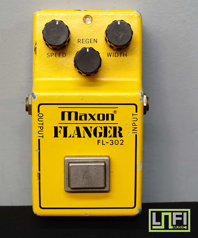 Maxon FL-302 Flanger 80's Vintage Yellow Guitar Effect Pedal - MIJ