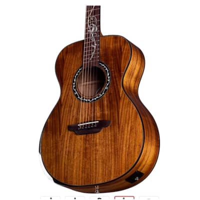 Luna Vineyard Koa Bevel Folk Acoustic-Electric Guitar Gloss Natural image 10
