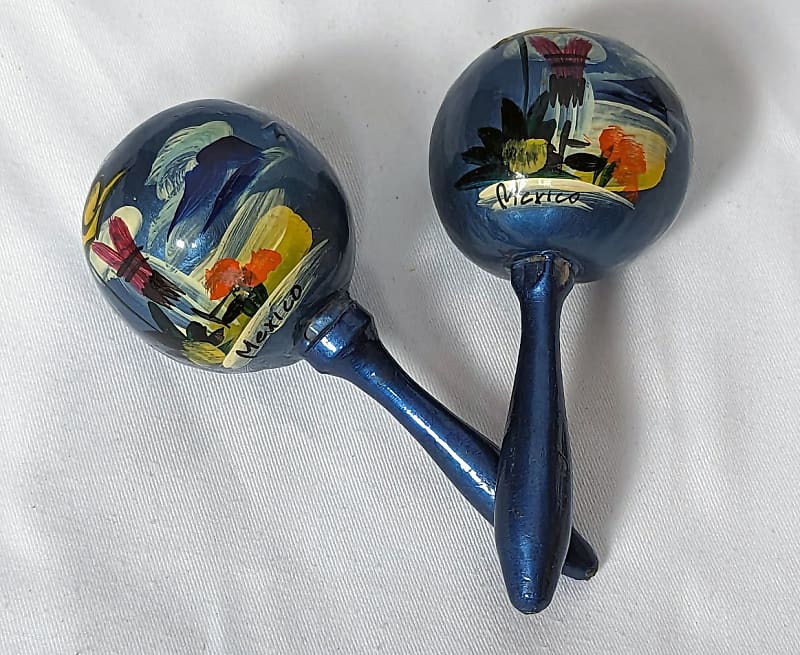 Handmade Traditional Wooden Maracas - Made in Mexico image 1