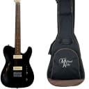 Michael Kelly Guitars 59 Thinline Electric Guitar, Gloss Black, with Gig Bag