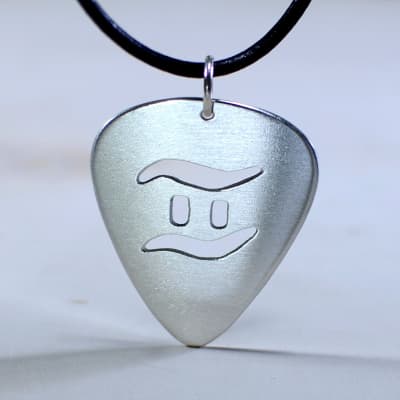 Sterling Silver Guitar Pick Pendant with Personalized Zodiac Cut Out image 3