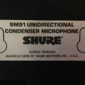 Shure SM 91 w. 25ft cable, preamp & hardshell case image 4