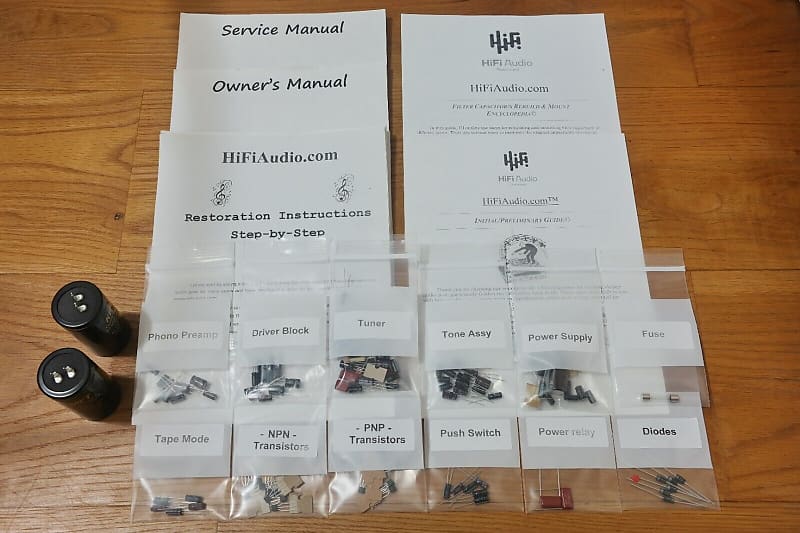 Sherwood S-9910 restoration kit filter capacitor repair rebuild fix  			