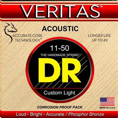 DR Veritas VTA-11 Phosphor Bronze Acoustic Guitar Strings 11-50 image 1
