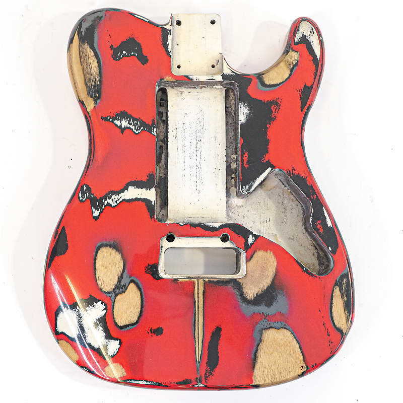 USA Custom Guitars Modern Telecaster Style Body w/ EVH Inspired Finish, Tremolo and Swimming Pool Routes image 1