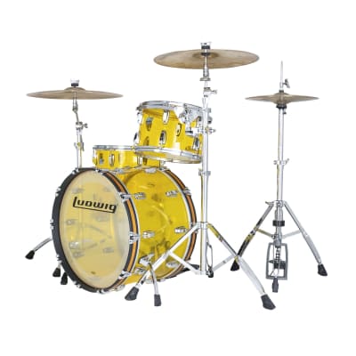 Ludwig *Pre-Order* Vistalite Yellow ZEP SET 14x26/16x18/16x16/10x14 Drums Acrylic Shell Pack Made in the USA Special Order Authorized Dealer image 2